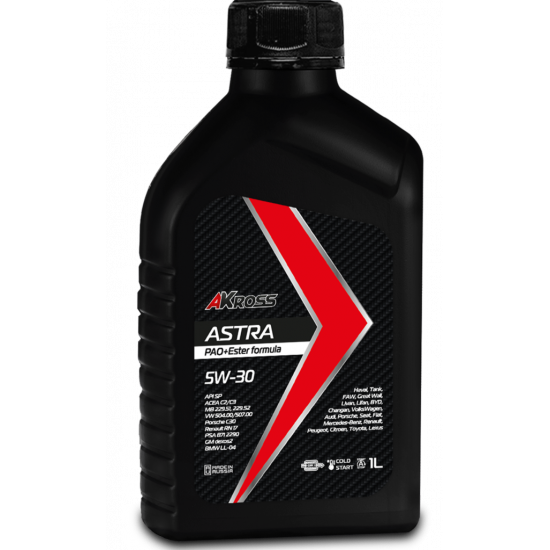 AKross ASTRA 5W-30 SP C2/C3 PAO+Ester 1 л масло моторное синт (12 шт)