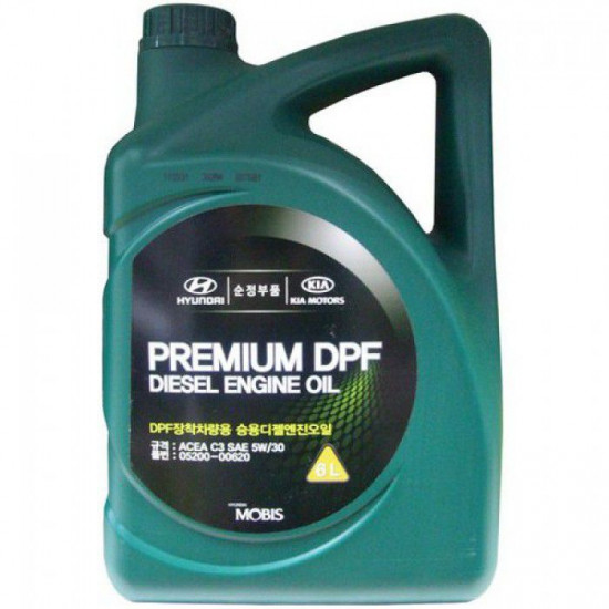 Оригинальное масло HYUNDAI 5W-30 PREMIUM DPF DIESEL ACEA C3 синтетическое моторное масло 6л (3 шт)