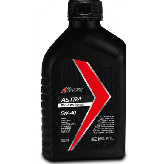 AKross ASTRA 5W-40 SP А3/В4 PAO+Ester 1 л масло моторное синт (12 шт)