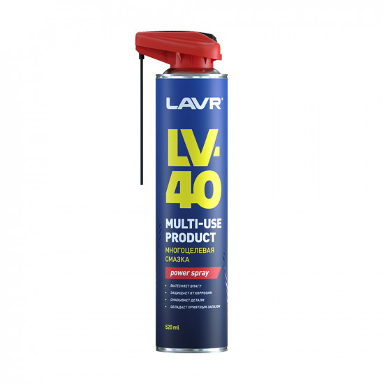 LAVR 1453 Смазка многоцелевая LV-40, 520мл (12 шт)