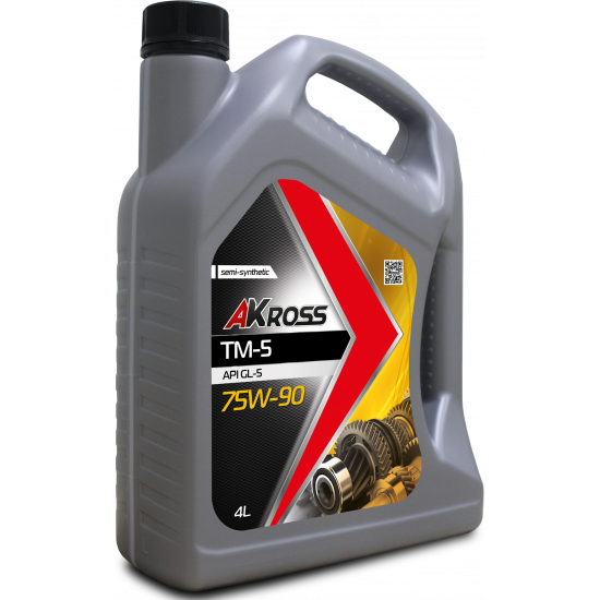 AKross ТМ-5 SAE 75W-90 GL-5 4 л масло трансм п/синт (4 шт)