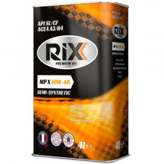 RIXX MP X 10W-40 SL/CF 4 л моторное масло п/синт (4 шт)